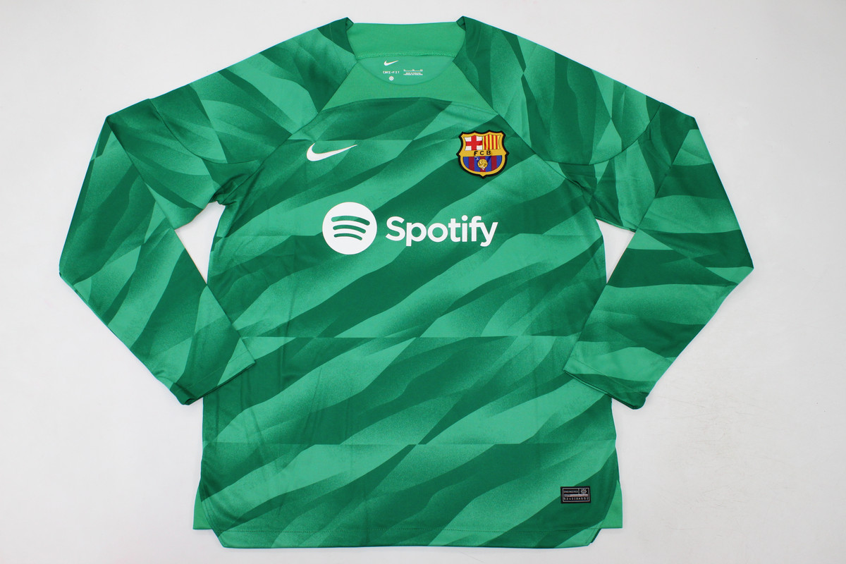 AAA Quality Barcelona 23/24 GK Green Long Soccer Jersey